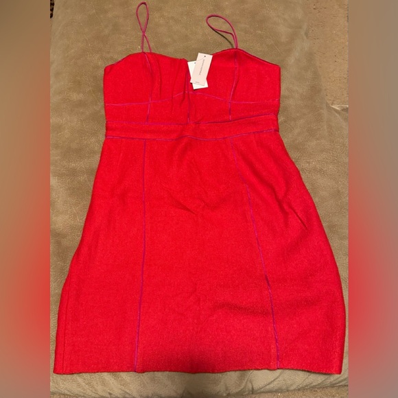 Brand New Banana Republic Red spaghetti strapped Dress size 12 Petite - Picture 1 of 2